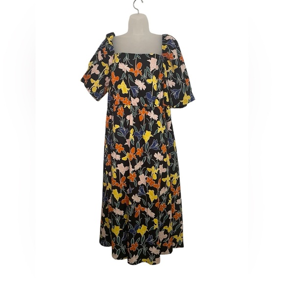 ELOQUII New NWT Black Floral Fit And Flare Dress Size 20 - Picture 5 of 8